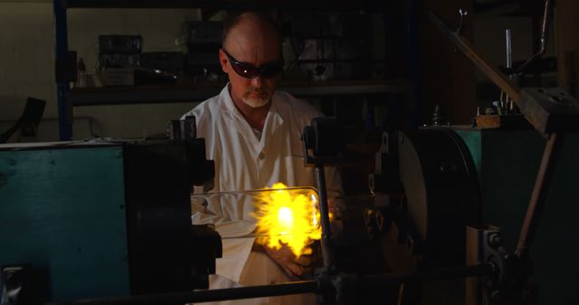 Male Scientist Conducting High Heat Experiment in Laboratory - Download Free Stock Images Pikwizard.com