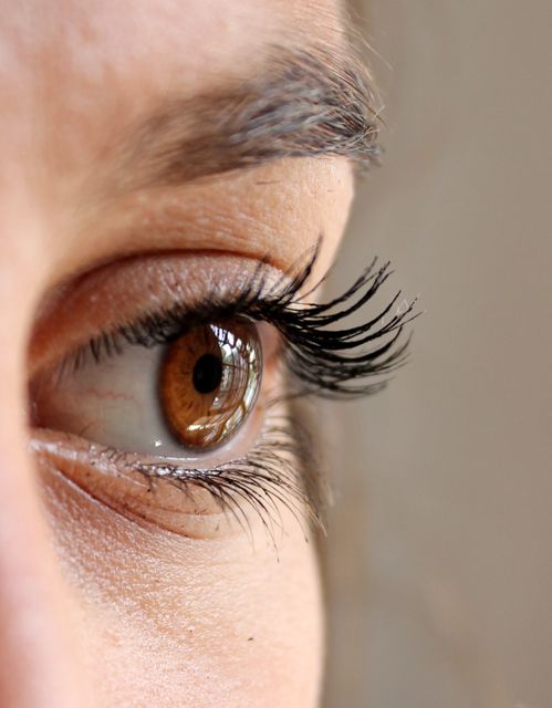 Close-Up of Flawless Brown Eye with Long Eyelashes and Reflective Details - Download Free Stock Photos Pikwizard.com