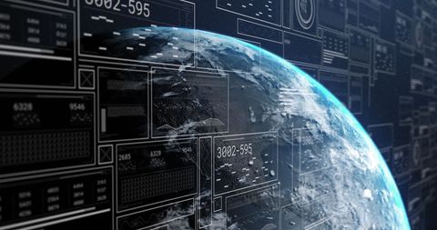 digital globalization concept with hologram data on earth - Download Free Stock Images Pikwizard.com