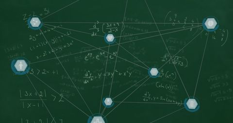 Digital Network Interface with Mathematical Calculations - Download Free Stock Images Pikwizard.com