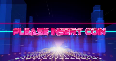 Retro Arcade Insert Coin Glitch Animation