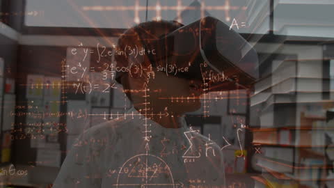 Child Exploring Virtual Reality Mathematics Learning