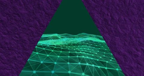 Futuristic Digital Grid within Triangle Frame