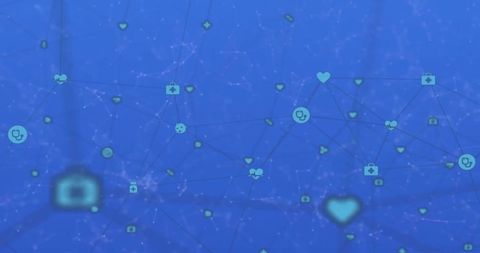 Digital Network Sphere with Healthcare Icons in Blue - Download Free Stock Images Pikwizard.com