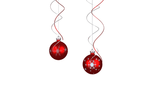 transparent hanging red baubles with silver swirls - Download Free Stock Videos Pikwizard.com