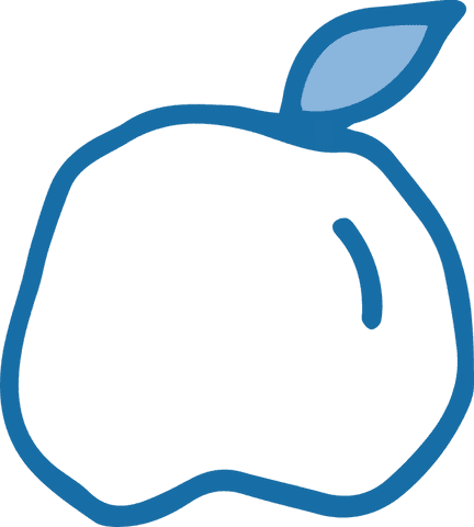 Minimalist Blue Apple Outline with Leaf on Transparent Background - Download Free Stock Videos Pikwizard.com