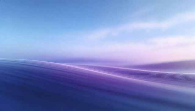 Lavender rippling dunes minimalist horizon with pastel gradient and fine textured ridges