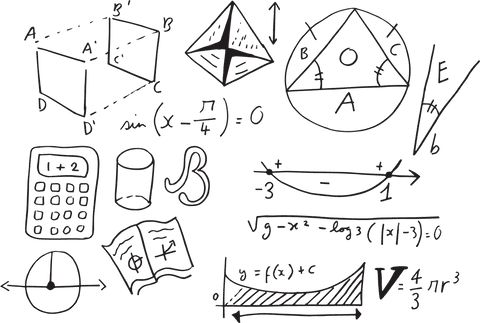 Transparent Math Doodles with Geometric Shapes and Calculator - Download Free Stock Videos Pikwizard.com