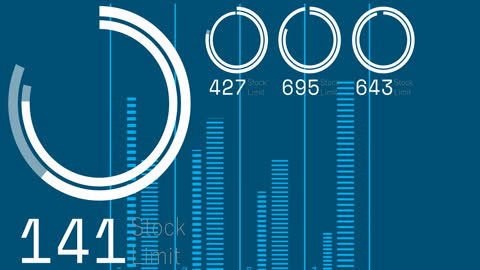 Futuristic Data Dashboard with Circles and Bars