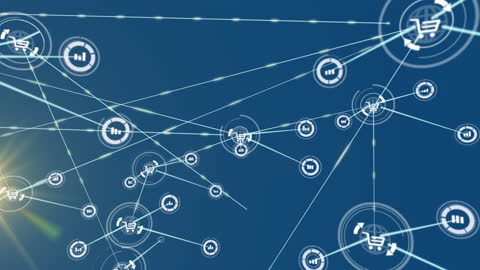 Futuristic Digital Network with Glowing Connections