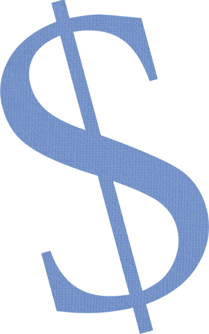 Transparent Blue Dollar Symbol on Clear Background