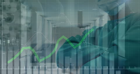 Digital Financial Graph Overlaid in Medical Setting