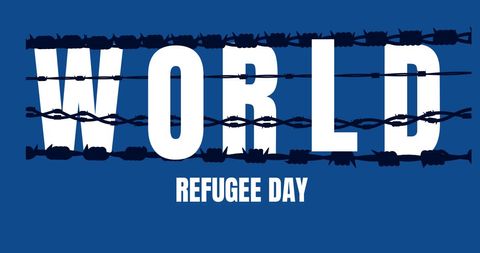 World Refugee Day with Barbed Wire Graphic Symbolism - Download Free Stock Images Pikwizard.com