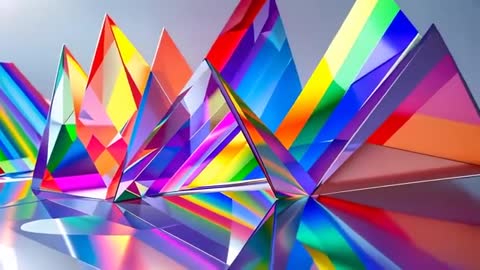 Vibrant Glass Prisms Casting Colorful Rainbow Patterns