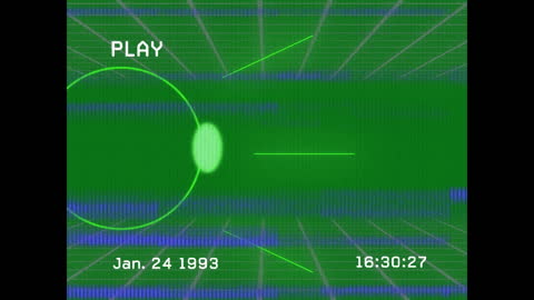 Retro Green Digital Interface with Animated Shapes