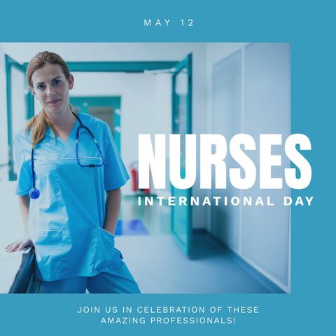 International Nurses Day Celebration Banner with Nurse