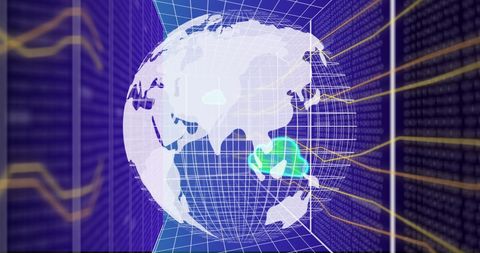 Digital Globe with Data and Cloud Computing Interface - Download Free Stock Images Pikwizard.com