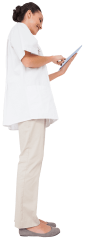 Transparent Image of Nurse Using Tablet PC for Healthcare Applications - Download Free Stock Videos Pikwizard.com