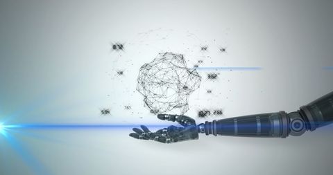 Robotic Hand Holding Digital Data Network Graphic - Download Free Stock Images Pikwizard.com