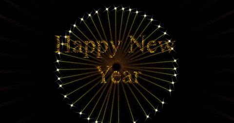 Festive Fireworks with Happy New Year Message