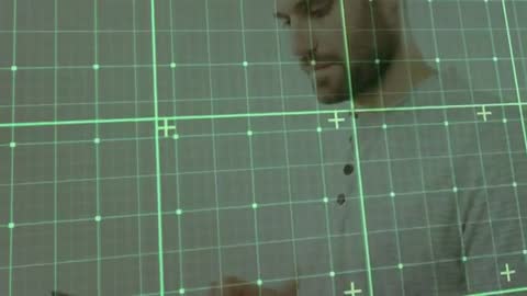 Innovative Digital Interface with Futuristic Green Grid