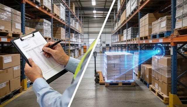 Warehouse inventory audit and smart pallet scanning with holographic tracking technology