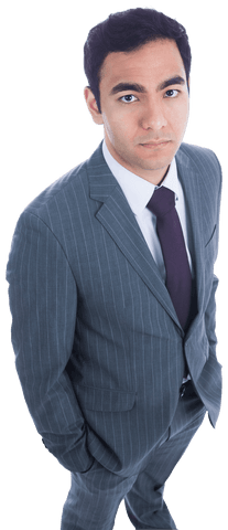Transparent View of Confident Biracial Businessman in Suit