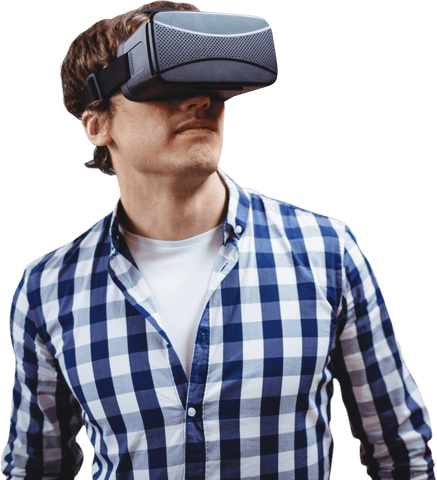 Tech-Active Young Man Immersed in Virtual Reality with VR Headset - Download Free Stock Videos Pikwizard.com
