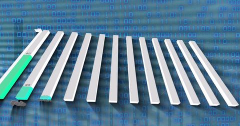 3D Bar Graph on Digital Binary Background, Financial Data Concept - Download Free Stock Images Pikwizard.com
