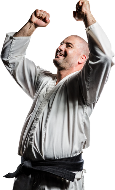 Karate Master Celebrating Triumph on Transparent Background - Download Free Stock Videos Pikwizard.com