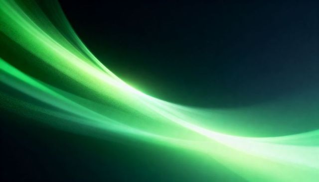 Glowing Green Wave Abstract Background Neon Gradient Ribbon Luminescent Desktop Wallpaper