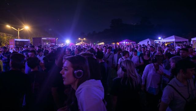 Energetic Night Festival with Music and Street Food