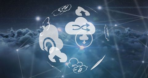 Digital Cloud Technology with Futuristic Global Network - Download Free Stock Images Pikwizard.com