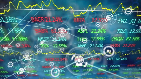 Dynamic Digital Interface with Stock Market Data Visualizations