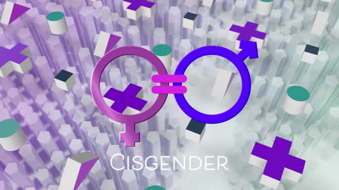 Cisgender Identity Concept with Gender Symbols and Abstract Background Visual