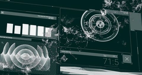 Futuristic Data Interface with Spinning DNA Structure - Download Free Stock Images Pikwizard.com