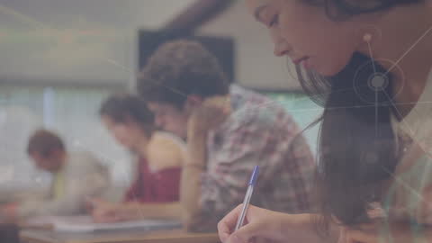 Diverse Students Connecting Through Modern Technology in University