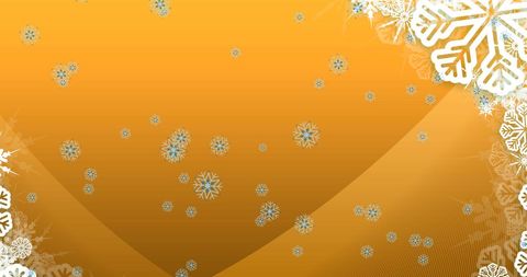 Festive Snowflakes on Bright Orange Background