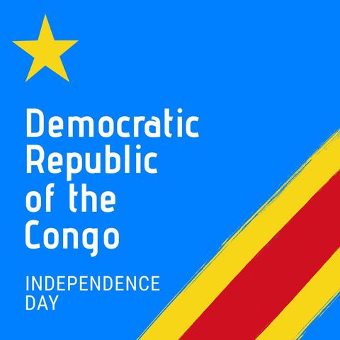 Democratic Republic of the Congo Independence Day Design with National Elements - Download Free Stock Templates Pikwizard.com