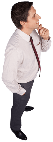 Transparent Businessman Thinking Efficiently