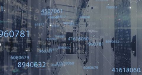 Numbers and Data Processing in Server Room - Download Free Stock Images Pikwizard.com