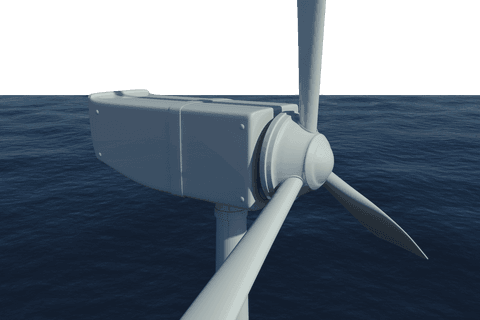 transparent offshore wind turbine generating renewable energy at sea - Download Free Stock Videos Pikwizard.com