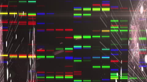Colorful DNA Sequence Data Visualization on Abstract Background