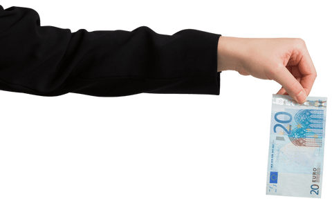 businesswoman's hand holding transparent euro note background - Download Free Stock Videos Pikwizard.com