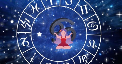 Digital Zodiac Symbols Over Starry Night Sky - Download Free Stock Images Pikwizard.com