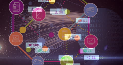 Digital Network and Social Media Interaction Concept