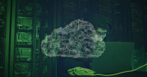 Hacker Accessing Cloud Network in Server Room Environment - Download Free Stock Images Pikwizard.com