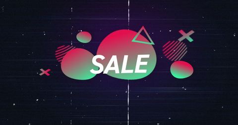 Vibrant Sale Banner with Geometric Shapes