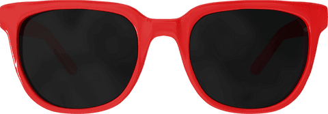 Transparent red frame sunglasses front view minimalist summer style