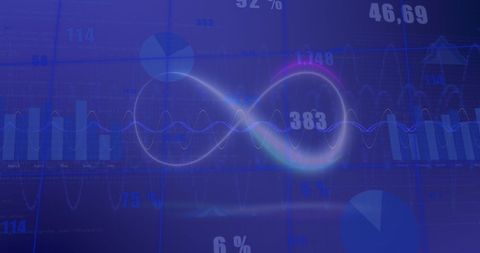 infinity symbol hologram over abstract economic graphs - Download Free Stock Images Pikwizard.com